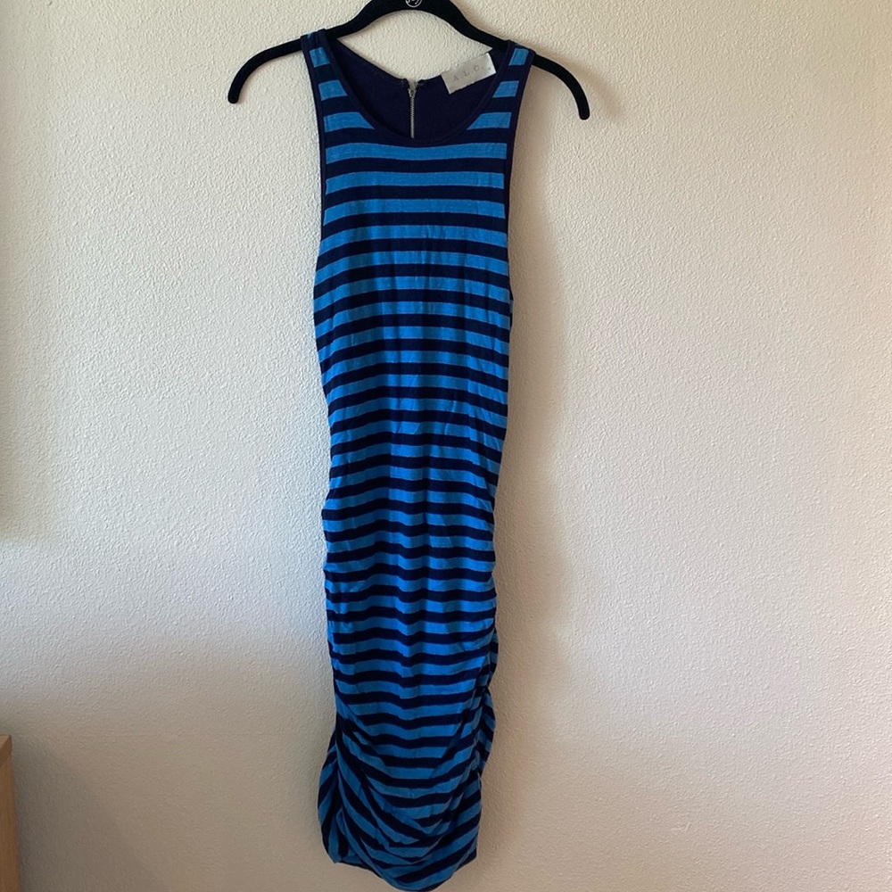 A.L.C. striped ruched racerback tank dress